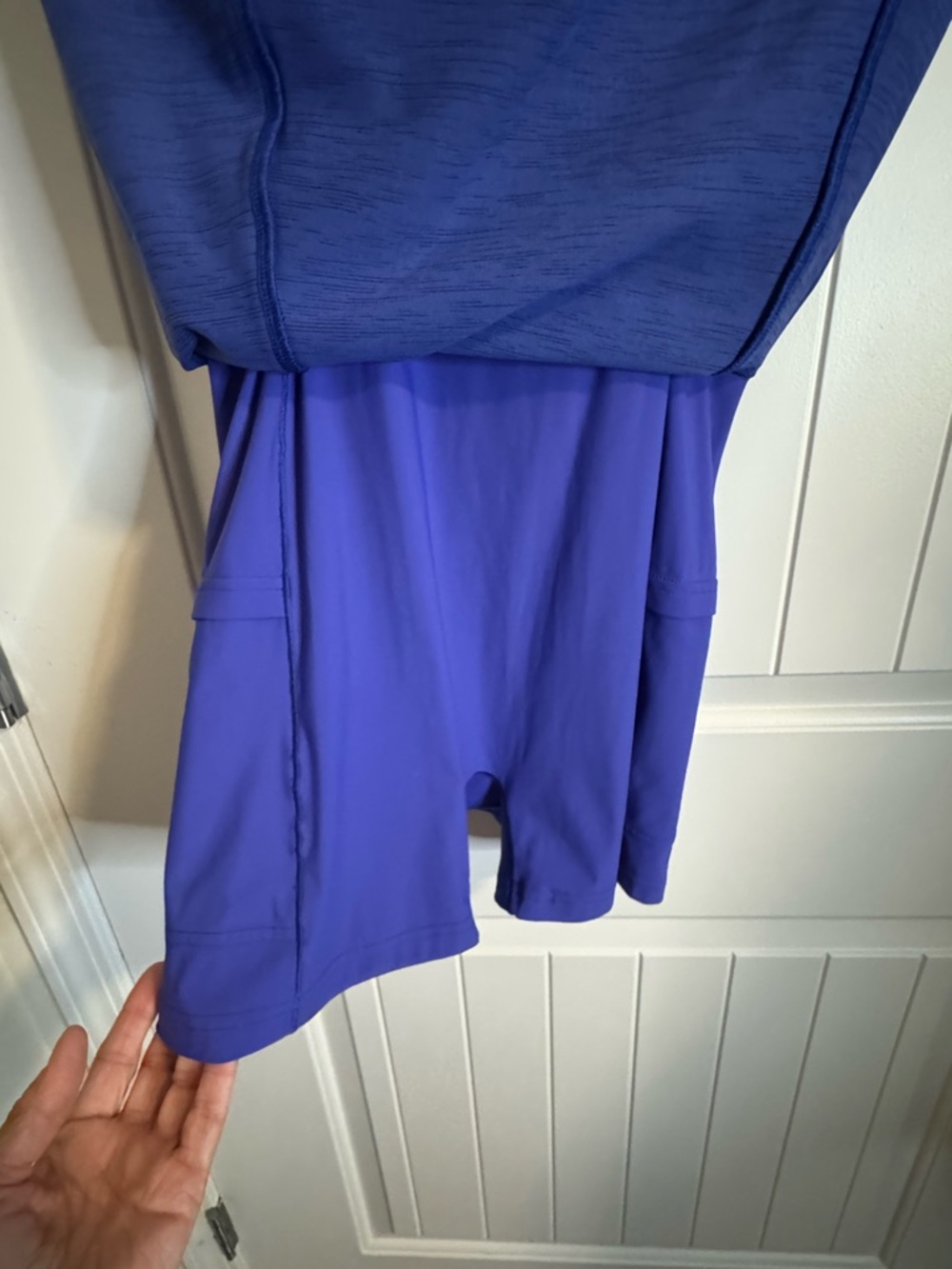 Outdoor Voices Exercise Dress Blue Racerback Built-In Shorts Athletic Dress View 4